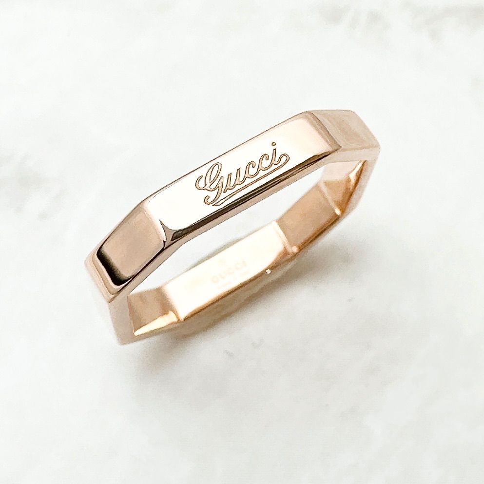 Gucci Octagonal Pink Gold Ring