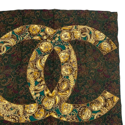 Chanel Scarf Silk CC Logo Paisley Pattern