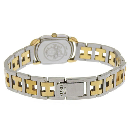Hermes Rally Stainless Steel Gold Plated Gold Quartz Analog Display Watch