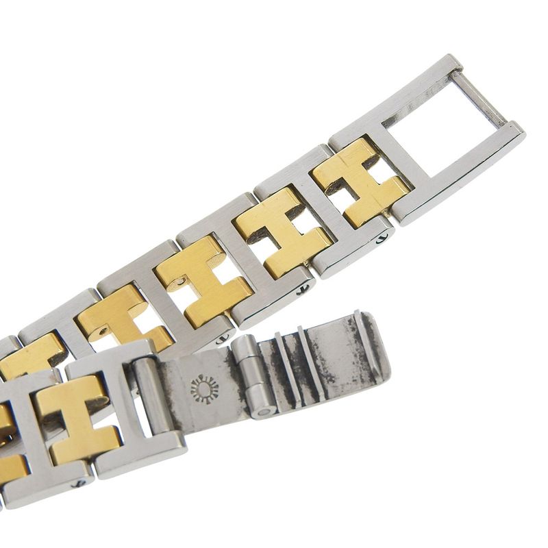 Hermes Rally Stainless Steel Gold Plated Gold Quartz Analog Display Watch