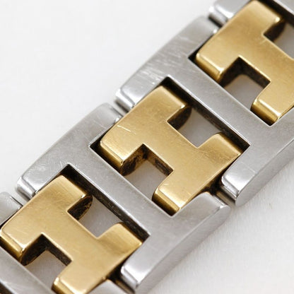 Hermes Rally Stainless Steel Gold Plated Gold Quartz Analog Display Watch