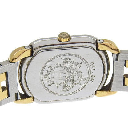 Hermes Rally Stainless Steel Gold Plated Gold Quartz Analog Display Watch