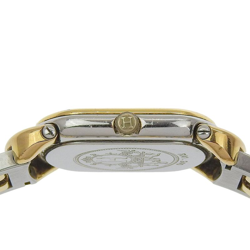 Hermes Rally Stainless Steel Gold Plated Gold Quartz Analog Display Watch
