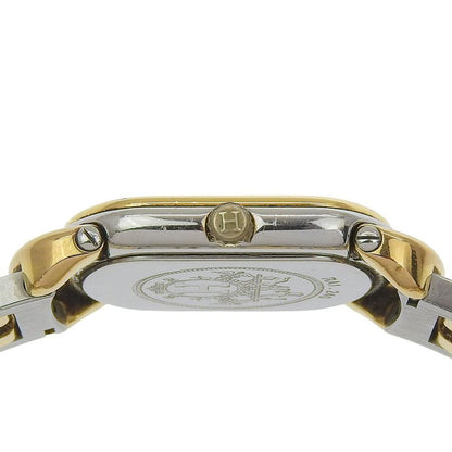Hermes Rally Stainless Steel Gold Plated Gold Quartz Analog Display Watch