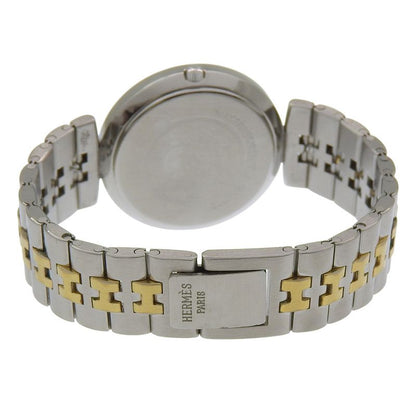 Hermes Stainless Steel Quartz Analog Display Ivory Dial Watch