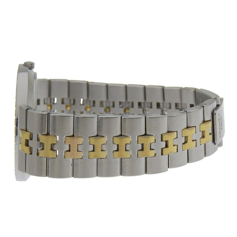 Hermes Stainless Steel Quartz Analog Display Ivory Dial Watch