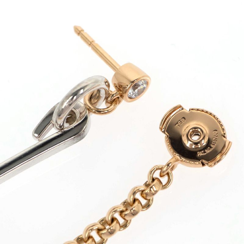 Hermes Single Earrings Mixed-and-h Clou de Forge 18K Pink