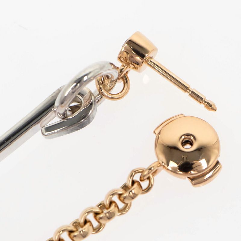 Hermes Single Earrings Mixed-and-h Clou de Forge 18K Pink