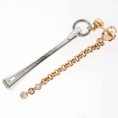 Hermes Single Earrings Mixed-and-h Clou de Forge 18K Pink