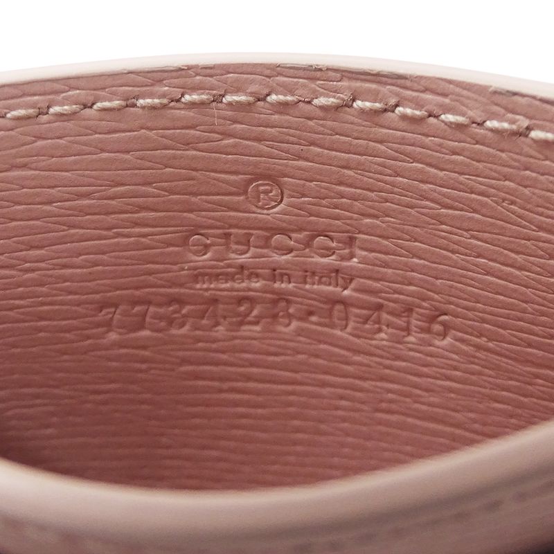 Gucci Card Case Leather Pink Fixed Era Logo