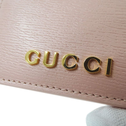 Gucci Card Case Leather Pink Fixed Era Logo