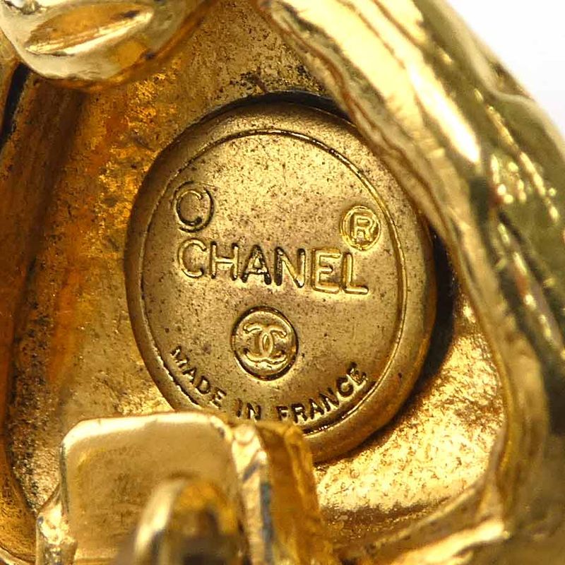 Chanel Earrings CC Logo Gold Plated