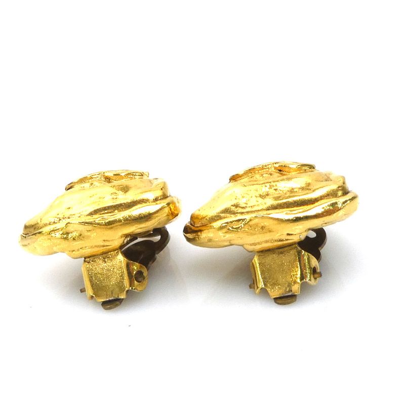 Chanel Earrings CC Logo Gold Plated