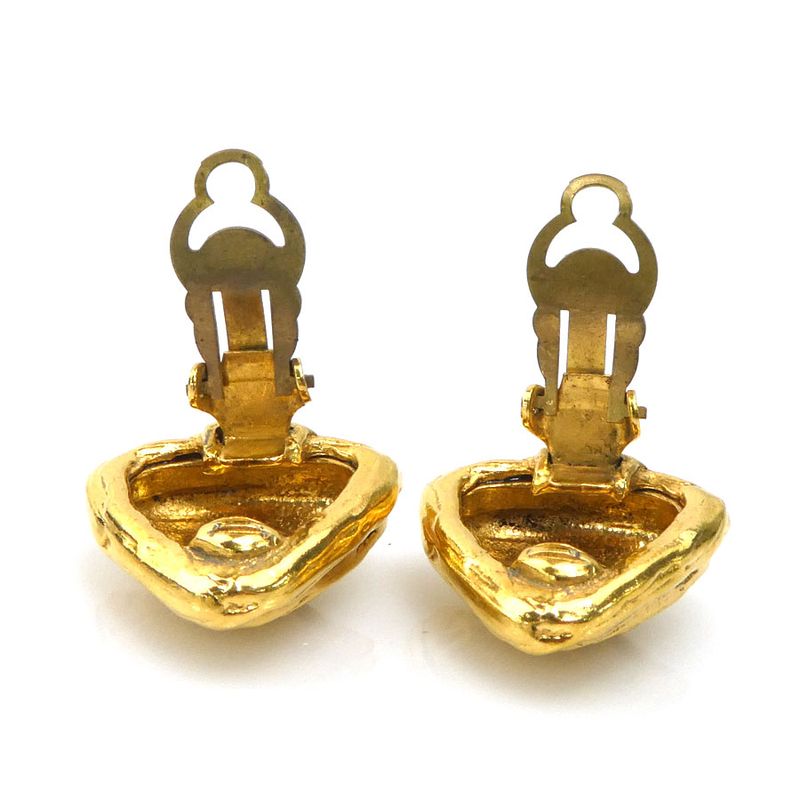 Chanel Earrings CC Logo Gold Plated