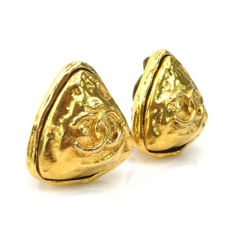 Chanel Earrings CC Logo Gold Plated