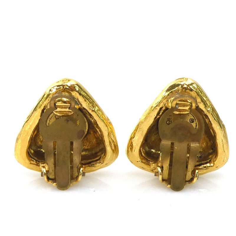 Chanel Earrings CC Logo Gold Plated