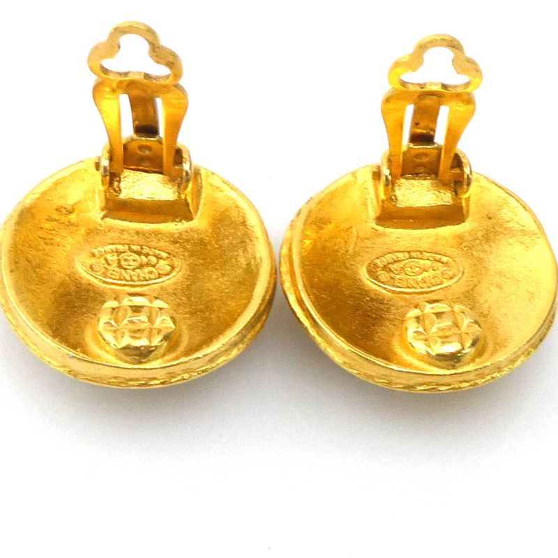 Chanel Earrings CC Logo Gold Plated