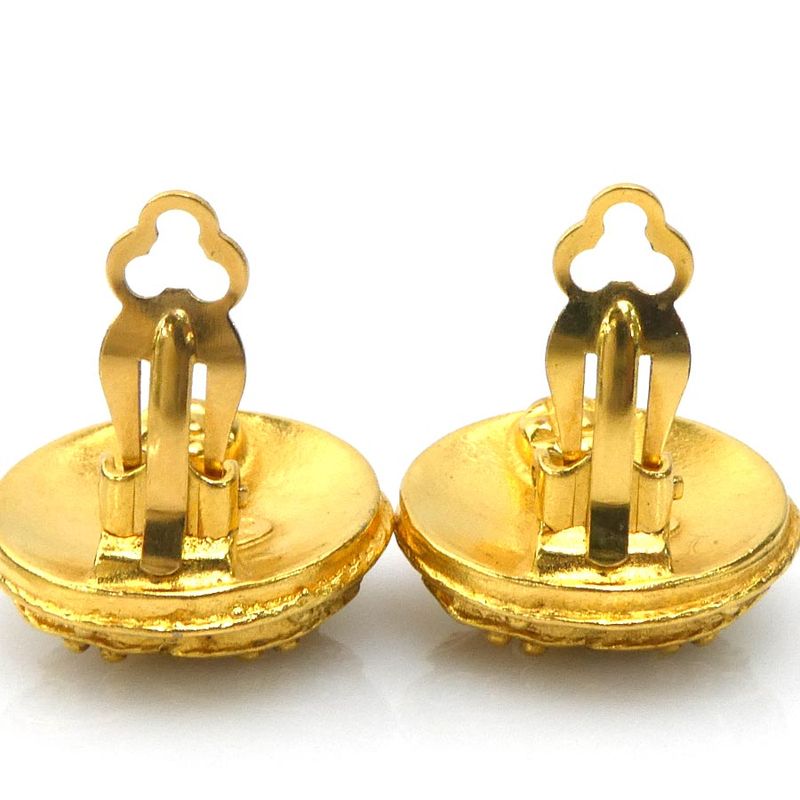 Chanel Earrings CC Logo Gold Plated