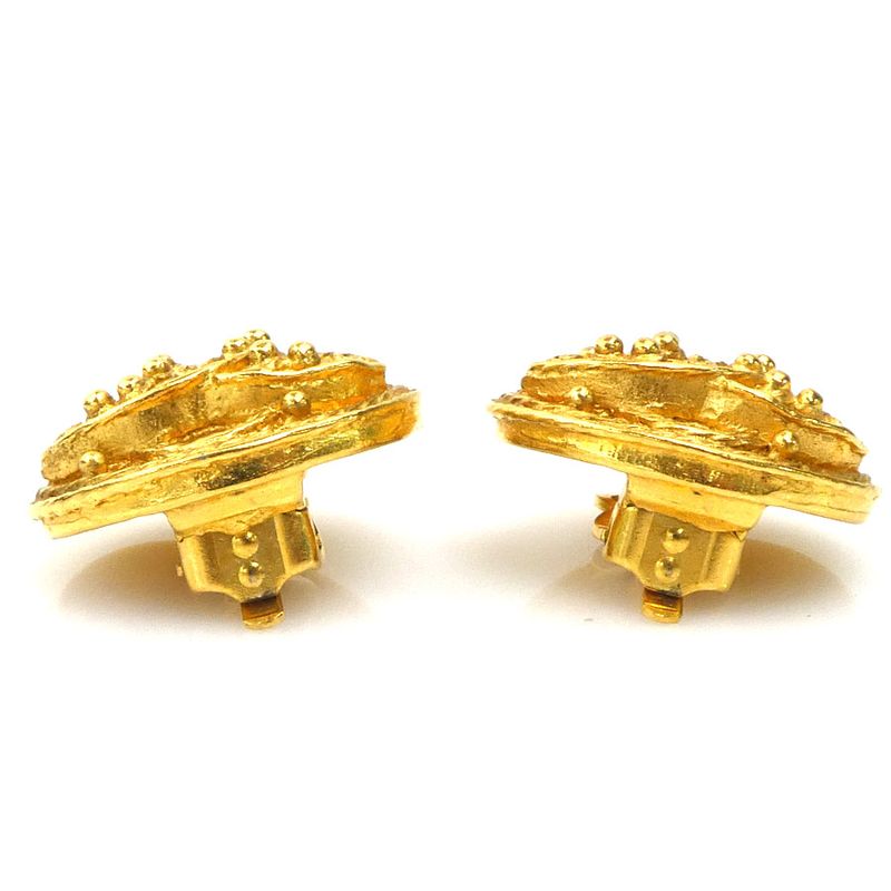 Chanel Earrings CC Logo Gold Plated