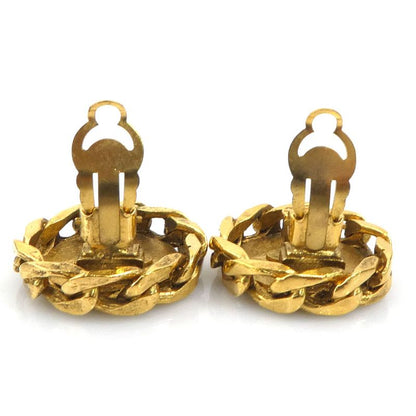Chanel Earrings CC Logo Gold Plated