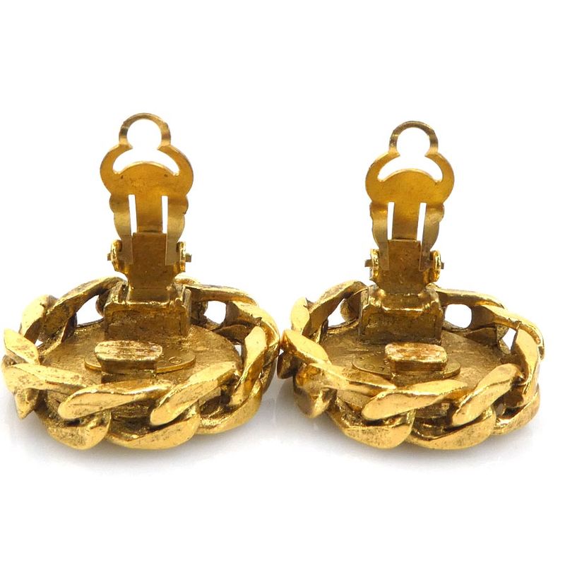 Chanel Earrings CC Logo Gold Plated