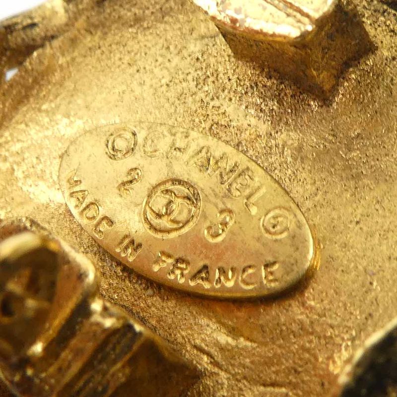 Chanel Earrings CC Logo Gold Plated