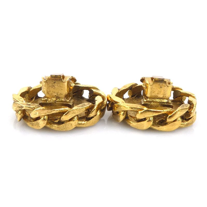 Chanel Earrings CC Logo Gold Plated