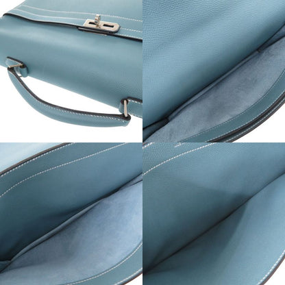 Hermes Kelly Depeche 38 Veau Epsom Blue Jean Silver