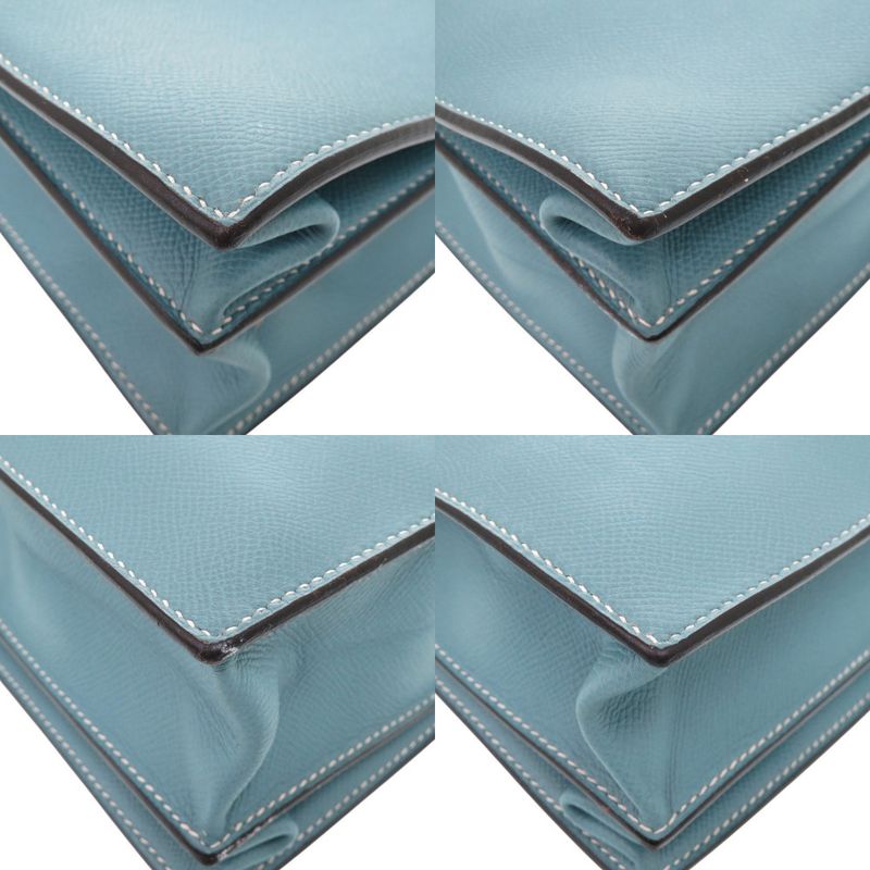 Hermes Kelly Depeche 38 Veau Epsom Blue Jean Silver