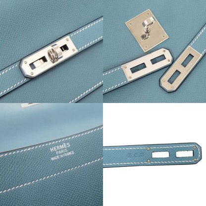 Hermes Kelly Depeche 38 Veau Epsom Blue Jean Silver