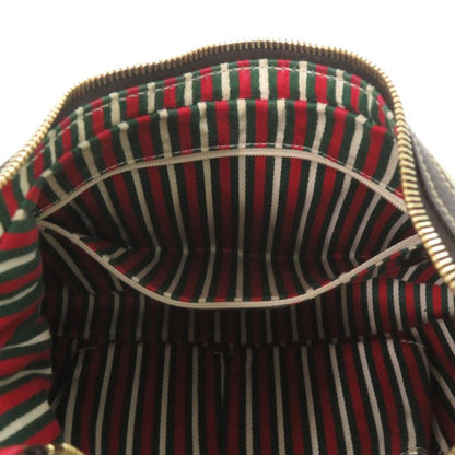 Gucci Gold GG Canvas Leather Brown Handbag