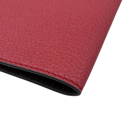 Fendi Passport Case Calf Leather Logo Red
