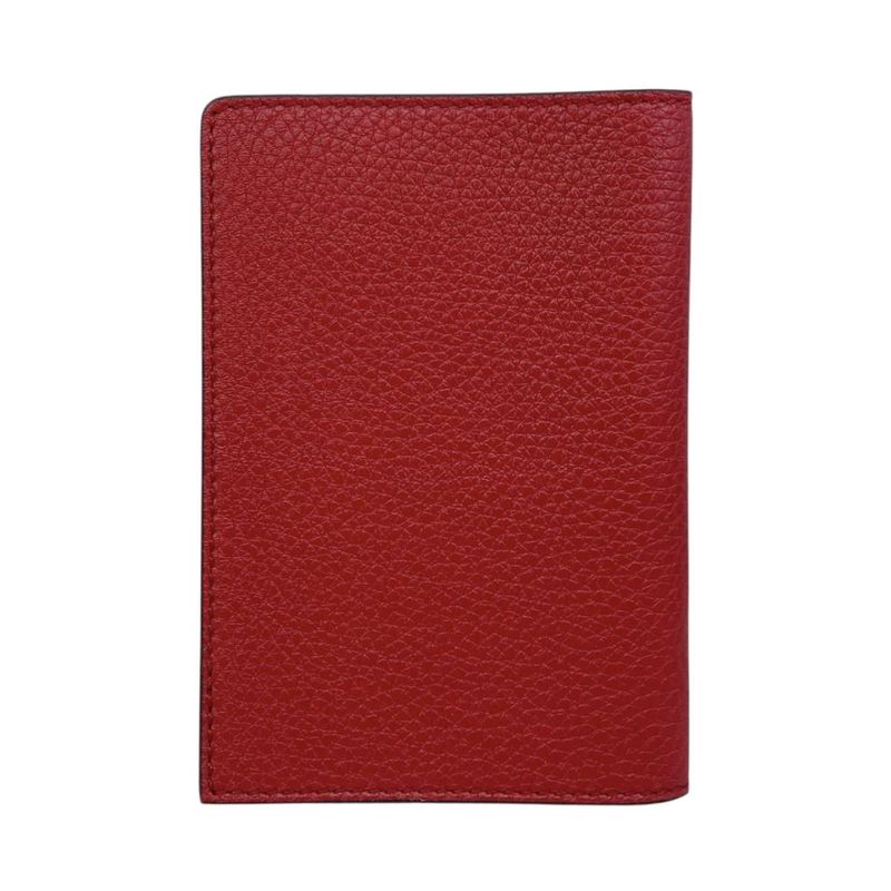 Fendi Passport Case Calf Leather Logo Red