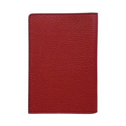 Fendi Passport Case Calf Leather Logo Red