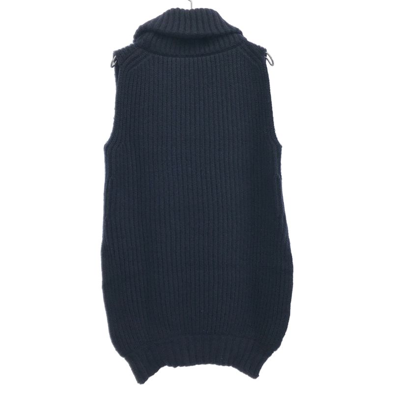 Celine by Phoebe Philo Overneck Chunky Knit Vest 2 Navy XS