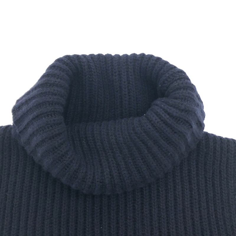 Celine by Phoebe Philo Overneck Chunky Knit Vest 2 Navy XS