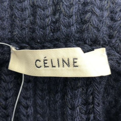Celine by Phoebe Philo Overneck Chunky Knit Vest 2 Navy XS