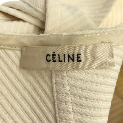 Celine by Phoebe Philo Striped Stitch Rayon Wrap Skirt 2 Ivory 36