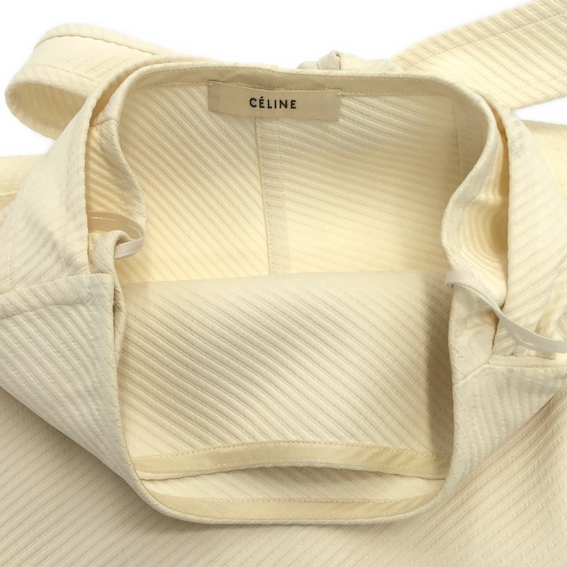 Celine by Phoebe Philo Striped Stitch Rayon Wrap Skirt 2 Ivory 36
