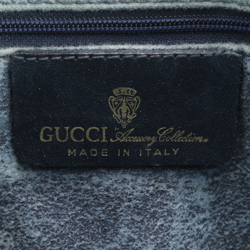 Gucci GG Supreme Sherry Line Leather Tote Shoulder Business Black