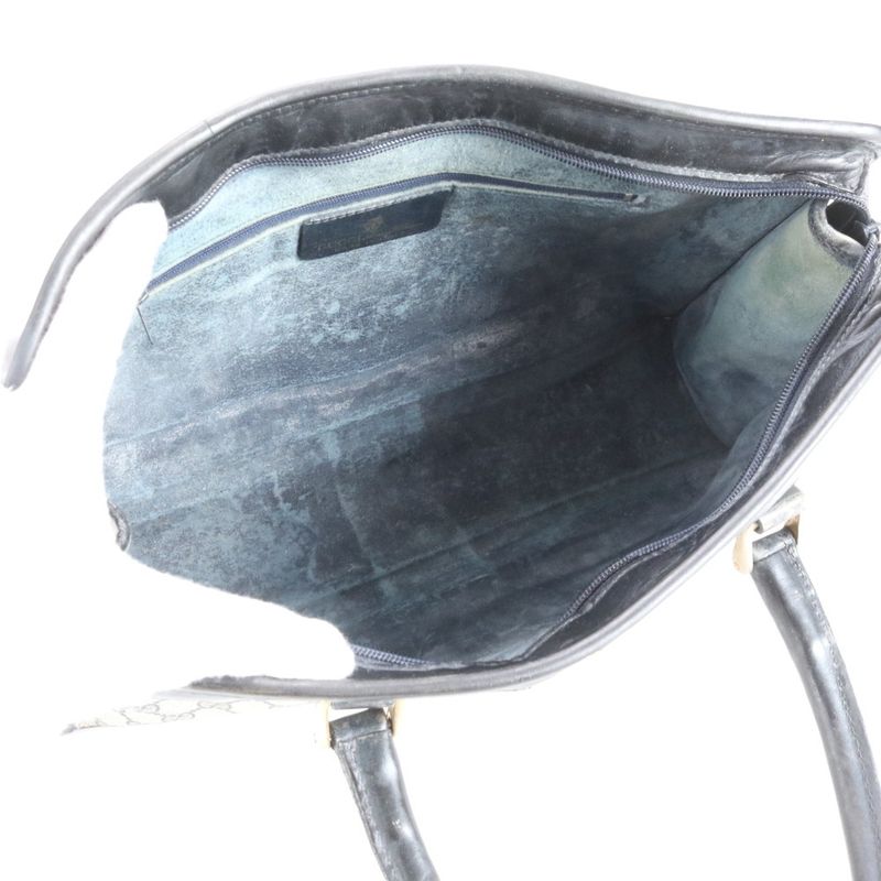 Gucci GG Supreme Sherry Line Leather Tote Shoulder Business Black