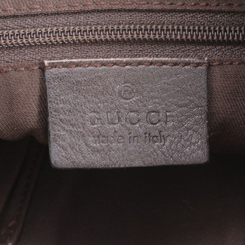 Gucci GG Canvas Leather Shoulder Bag Crossbody Brown