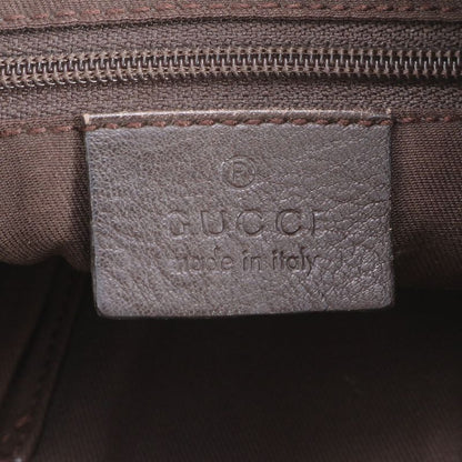 Gucci GG Canvas Leather Shoulder Bag Crossbody Brown