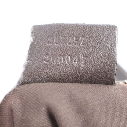 Gucci GG Canvas Leather Shoulder Bag Crossbody Brown