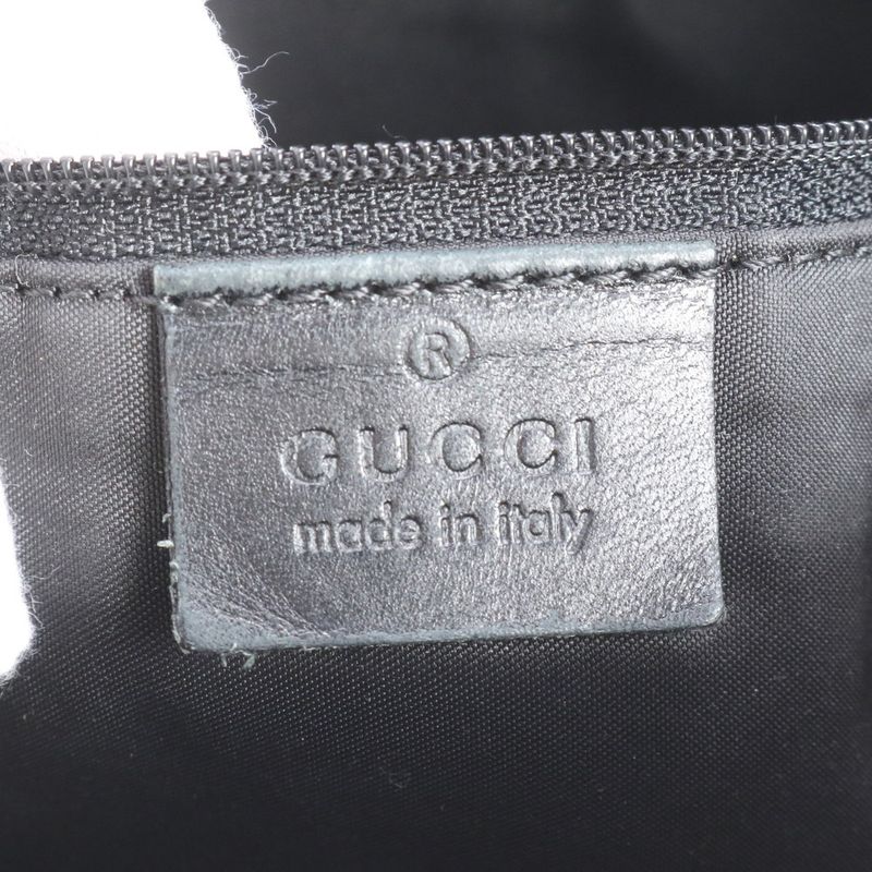 Gucci GG Canvas Leather Tote Shoulder Hand Black Mum
