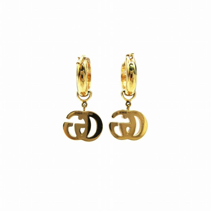 Gucci 18K Yellow Gold Earrings Double Hoop