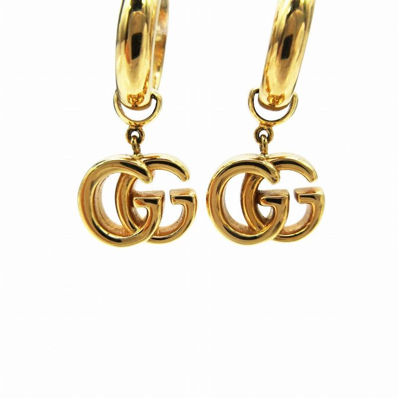 Gucci 18K Yellow Gold Earrings Double Hoop