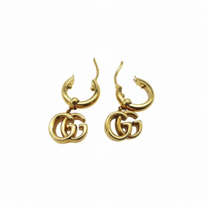 Gucci 18K Yellow Gold Earrings Double Hoop