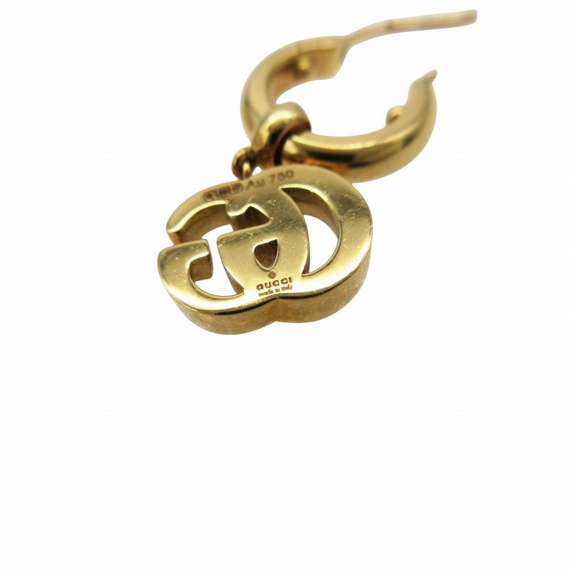 Gucci 18K Yellow Gold Earrings Double Hoop