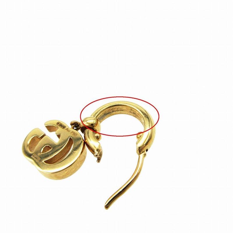 Gucci 18K Yellow Gold Earrings Double Hoop